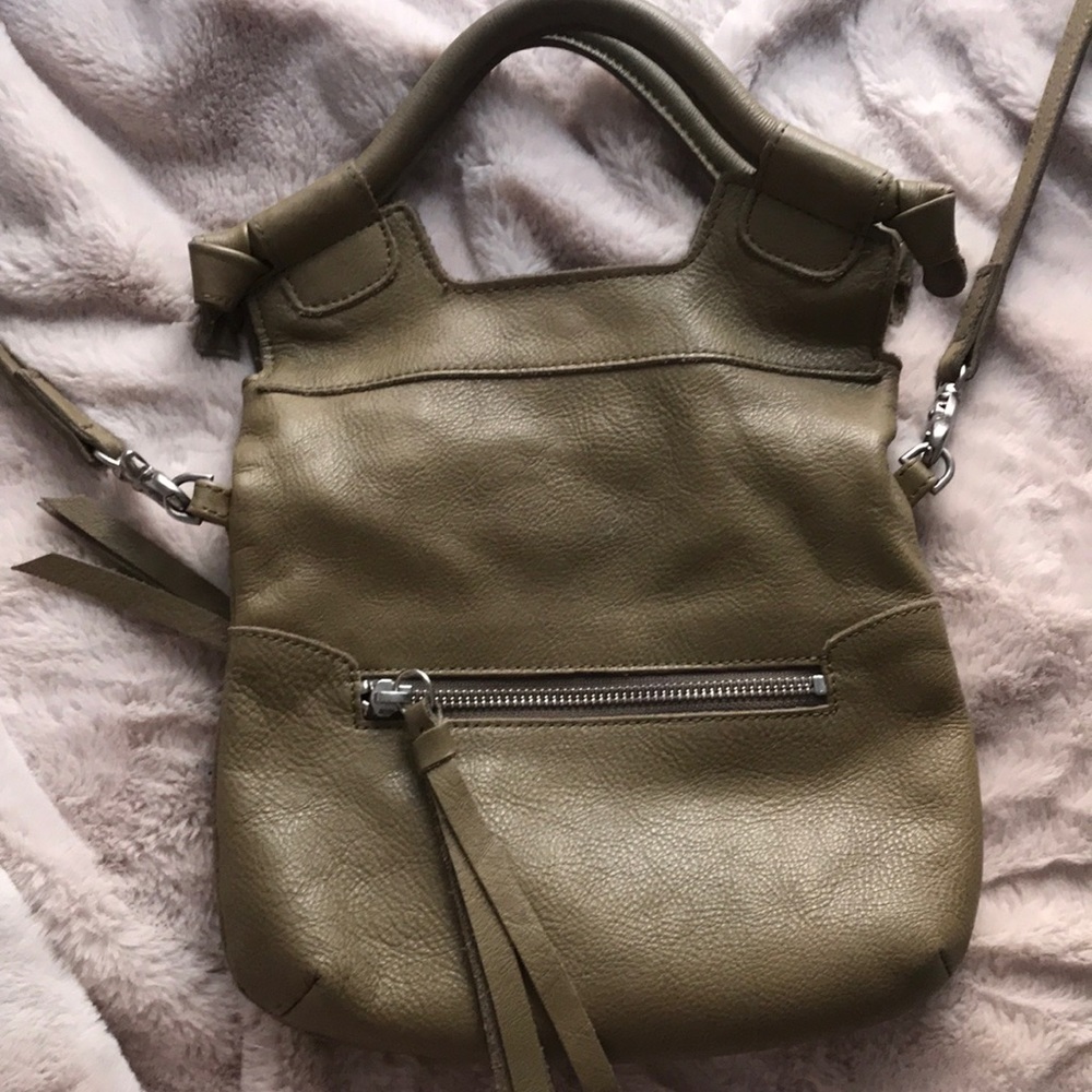 Small Foly + Corina Olive Green Leather bag